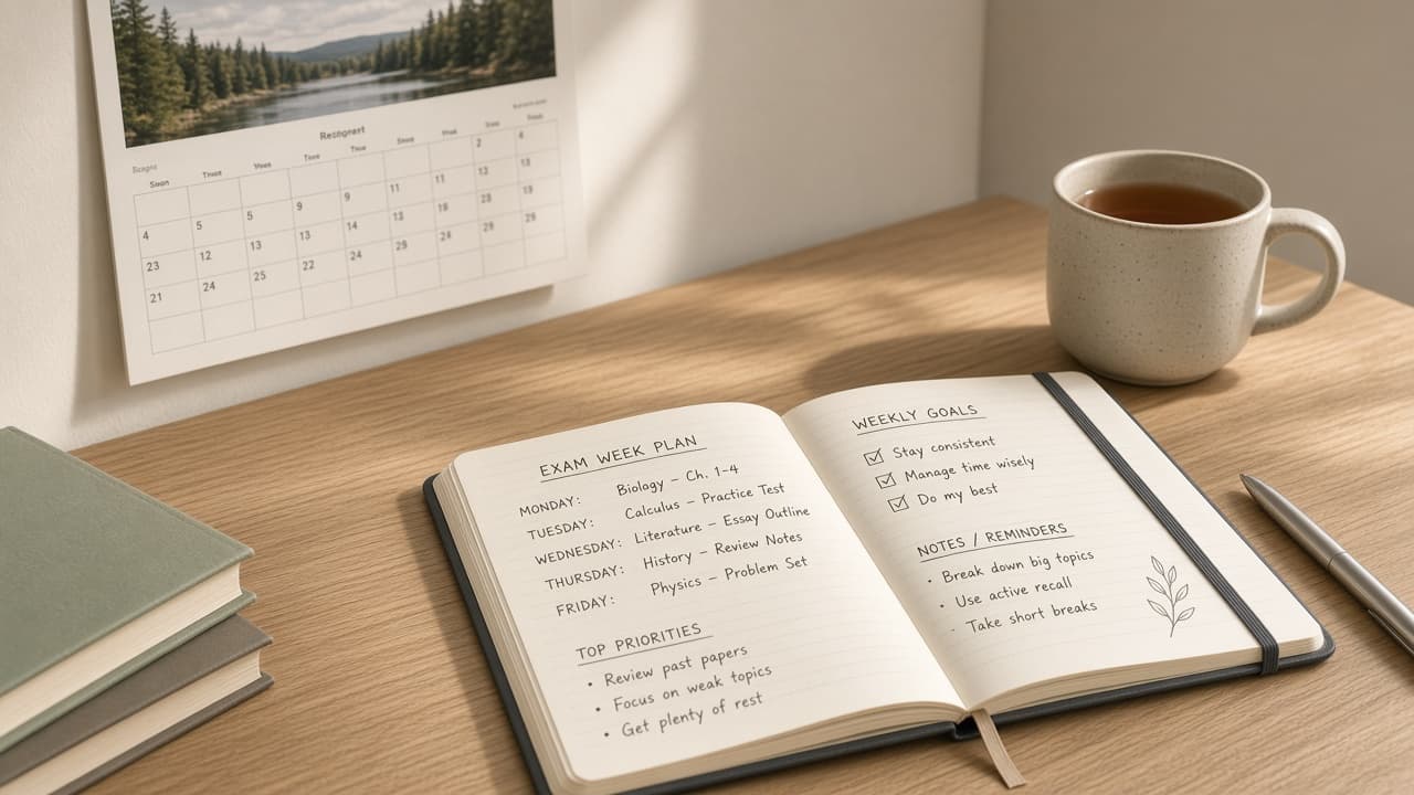 A board exam week plan that fits a school day