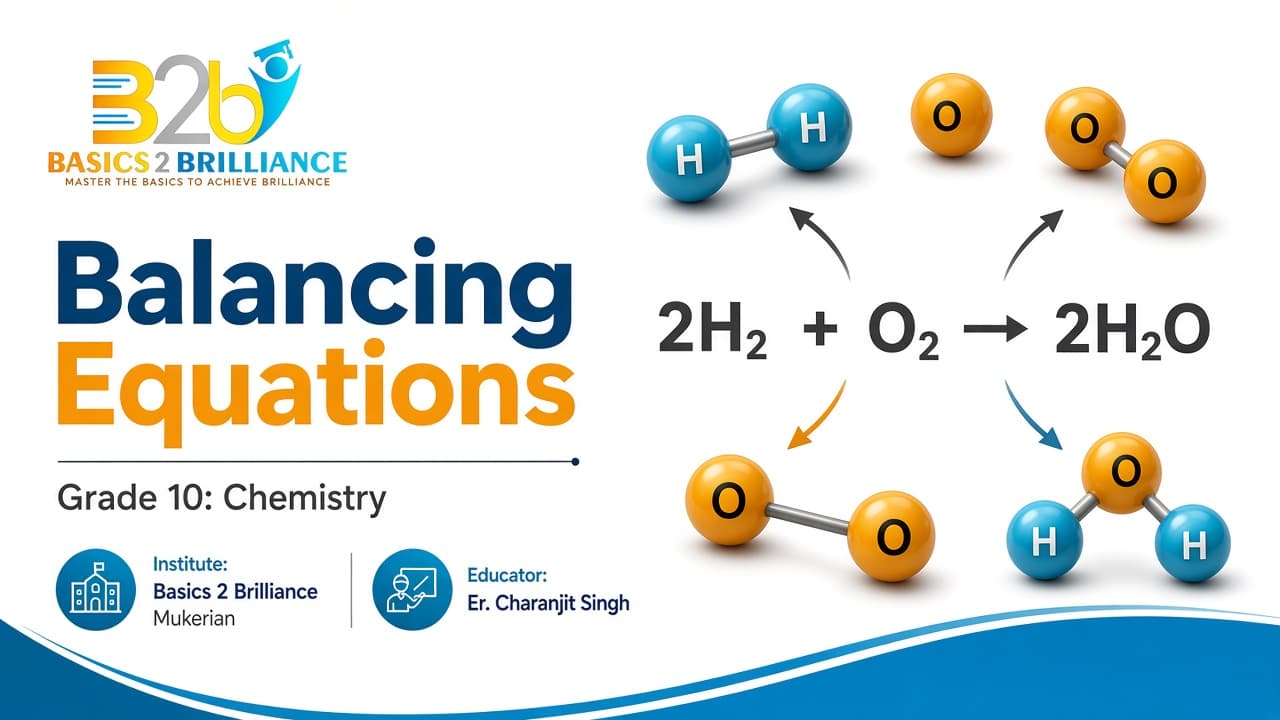 Grade 10 Chemistry · Ch 1 Chemical Reactions and Equations: Balancing Equations