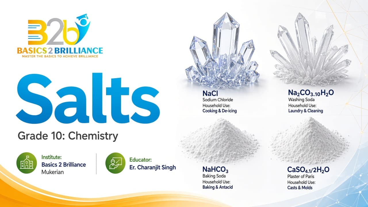 Grade 10 Chemistry · Ch 2 Acids, Bases and Salts: Salts