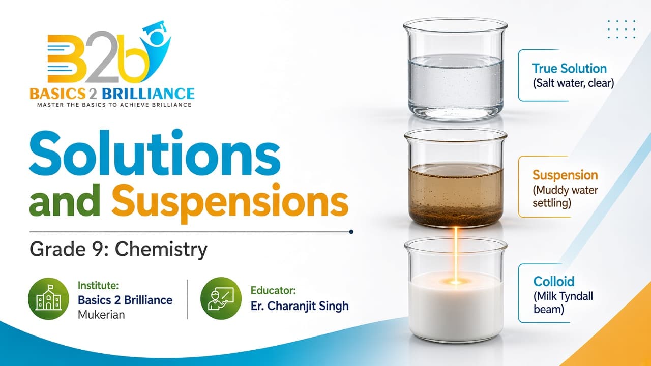 Grade 9 Chemistry · Ch 2 Is Matter Around Us Pure: Solutions and Suspensions