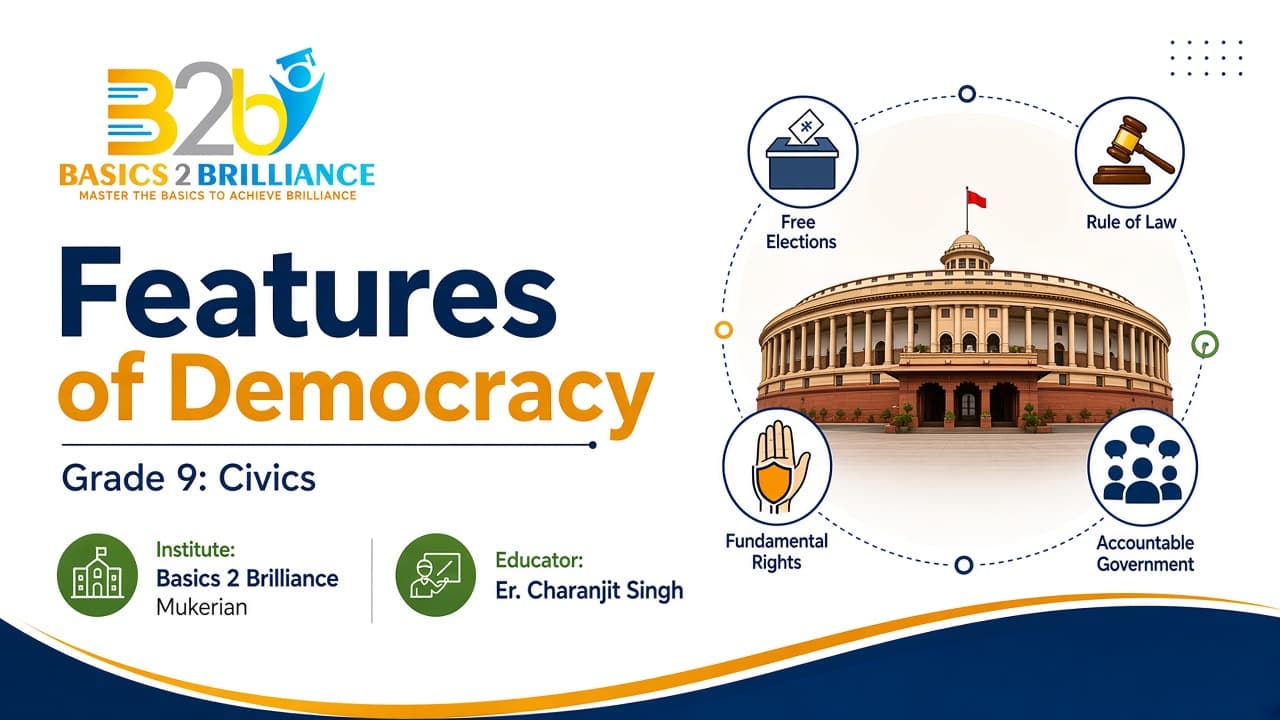 Grade 9 Civics · Ch 1 What is Democracy? Why Democracy?: Features of Democracy