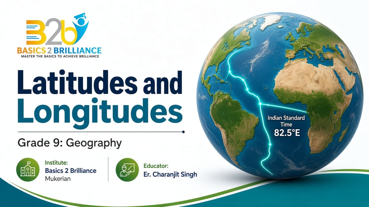 Grade 9 Geography · Ch 1 India — Size and Location: Latitudes and Longitudes