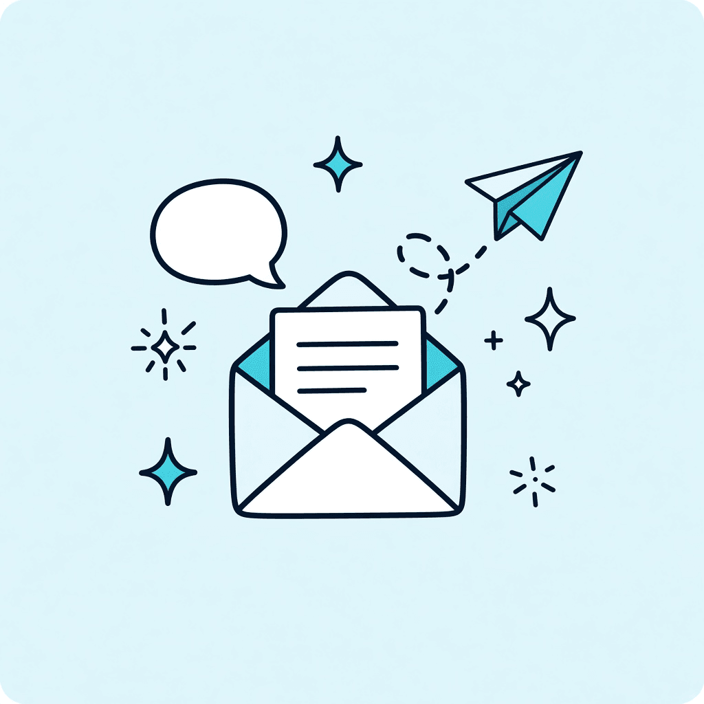 Envelope and message illustration